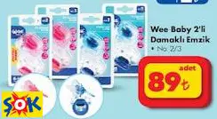 WEE BABY 2'Lİ DAMAKLI EMZİK NO:2/3